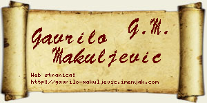 Gavrilo Makuljević vizit kartica